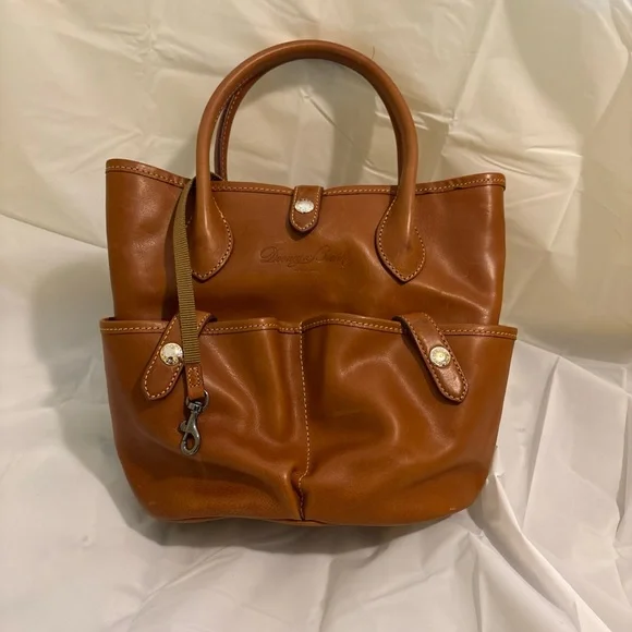 Dooney & Bourke Chestnut Brown Leather Pocket Tote - Picture 2 of 12